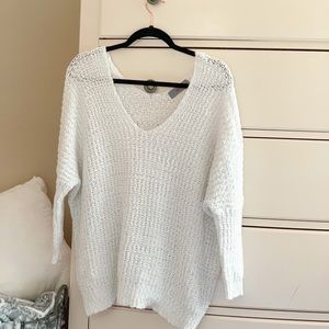 White Thin Knit Sweater